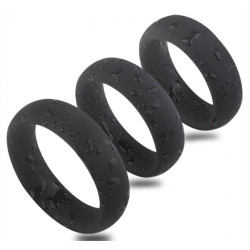 Generique Kit de 3 cockrings silicone Thick Set